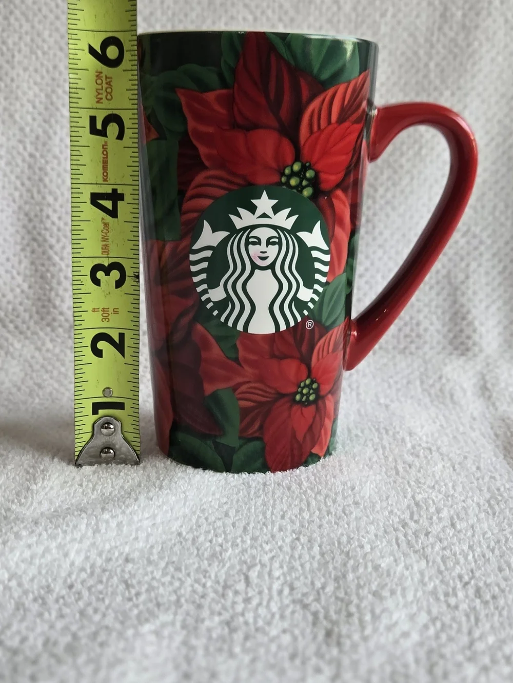 Starbucks Red Poinsettia Ceramic Mug - Holiday Home Accent